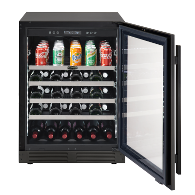 24" Marathon Built-in Convertible Beverage & Wine Cooler in Black Steel - MBWC56-BLS