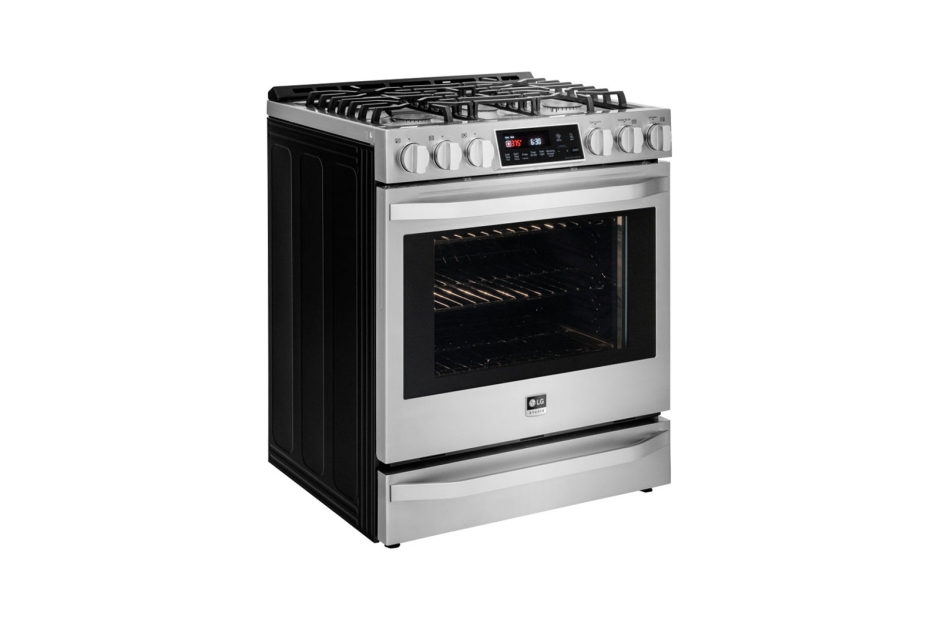 lg studio gas range black stainless