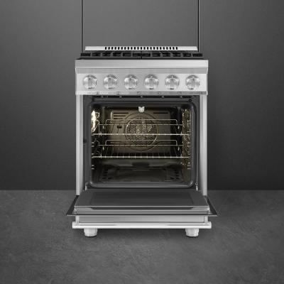 24" SMEG Freestanding Professional Gas Range in Stainless Steel - SPR24UGGX