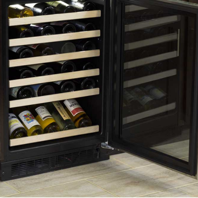 24" Marvel 5.3 Cu. Ft.  Built-In High-Efficiency Single Zone Wine Refrigerator With Display Rack - MLWC324-SG01A