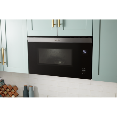 30" Whirlpool 1.1 Cu. Ft. Flush Mount Microwave with Turntable-Free Design in Black Stainless - YWMMF5930PV