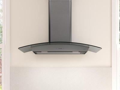 36" Zephyr Ravenna Wall Mount Range Hood in Black Stainless Steel - ZRV-M90CBSGG