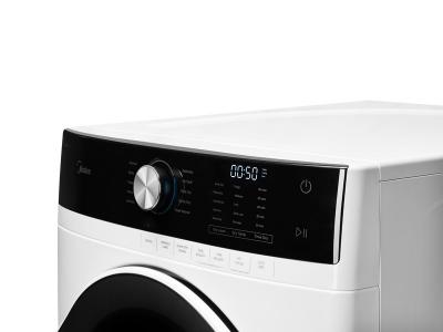 27" Midea 8.0 Cu. Ft. Front Load Dryer in White - MLE52N3AWW