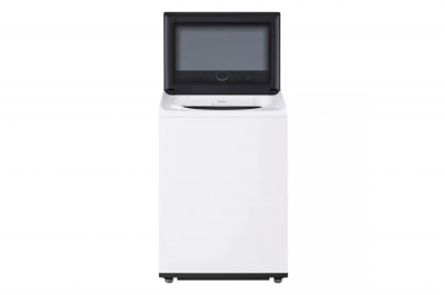 27" LG 5.3 Cu. Ft. Smart Top Load Washer with 4-Way Agitator EasyUnload and AI Sensing - WT8405CW