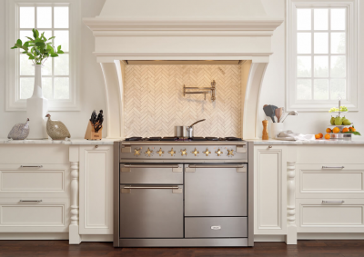 36" AGA Elise Series Freestanding Dual Fuel Range with Antique Brass Trim - AEL361DFABSS