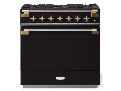 36" AGA Elise Series Freestanding Dual Fuel Range with Antique Brass Trim - AEL361DFABMBL