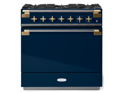 36" AGA Elise Series Freestanding Dual Fuel Range with Antique Brass Trim - AEL361DFABIND