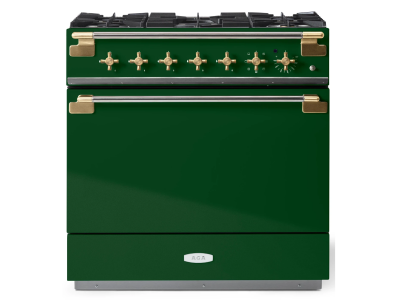 36" AGA Elise Series Freestanding Dual Fuel Range with Antique Brass Trim - AEL361DFABCWG