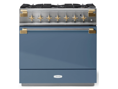 36" AGA Elise Series Freestanding Dual Fuel Range with Antique Brass - AEL361DFABSTB