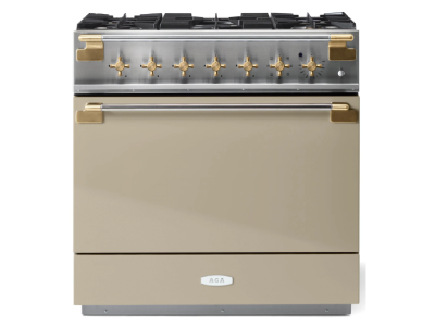 36" AGA Elise Series Freestanding Dual Fuel Range with Antique Brass - AEL361DFABFWN