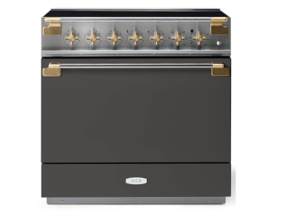 36" AGA Elise Series Freestanding Induction Range with Antique Brass - AEL361INABSLT