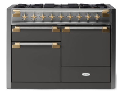 48" AGA Elise Series FreeStanding Dual Fuel Range with Brass Accents - AEL481DFABSLT