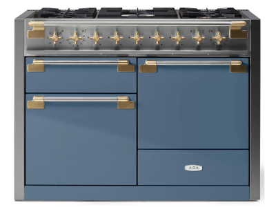 48" AGA Elise Series FreeStanding Dual Fuel Range with Brass Accents - AEL481DFABSTB