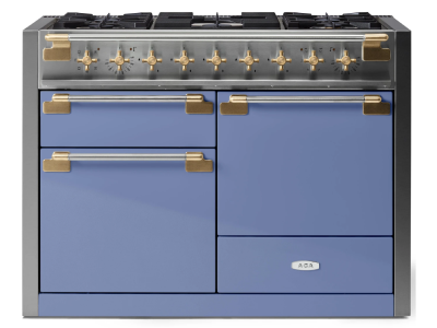 48" AGA Elise Series FreeStanding Dual Fuel Range with Brass Accents - AEL481DFABCBB