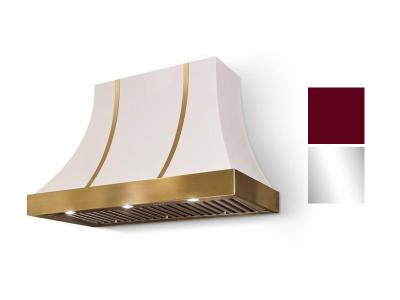 48" AGA Cascade Concave Wall Mount Hood with Cranberry and Polished Chrome Trim - AH4830CAC-CNB-PC