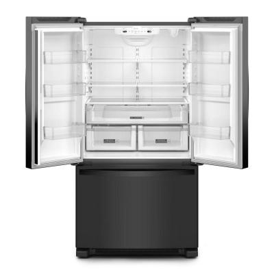 36" Whirlpool French Door Bottom Mount Refrigerator in Black - WRFF3236RB