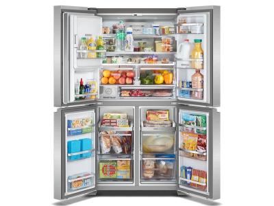 36" Whirlpool Counter Depth 4 Door Refrigerator with Ice Maker in Door - WRQC7836RZ