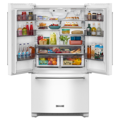 36" KitchenAid 20 Cu. Ft. French Door Bottom Mount Counter Depth Refrigerator - KRFC136RWH