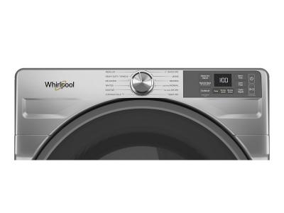 27" Whirlpool 7.4 Cu. Ft. Smart Front Load Gas Dryer with Wrinkle Shield Option in Radiant Silver - WGD5720RR