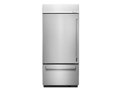 36" KitchenAid 20.9 Cu. Ft. Built-In Stainless Bottom Mount Refrigerator with Platinum Interior Design - KBBL306ESS