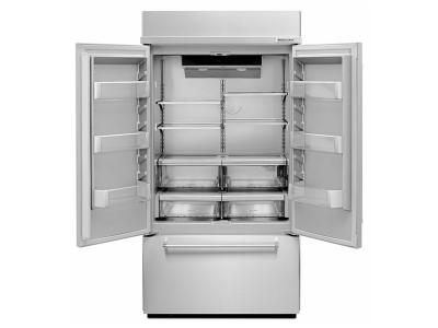 42" KitchenAid 24.2 Cu. Ft.  Built-In Panel Ready French Door Refrigerator with Platinum Interior Design - KBFN502EPA