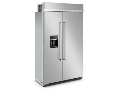 48" KitchenAid 29.4 Cu. Ft. Side By Side Built in Refrigerator - KBSD708MSS