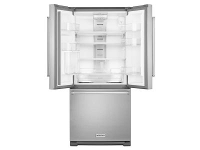 30" KitchenAid 20 Cu. Ft. Standard Depth French Door Refrigerator with Interior Dispense - KRFF300ESS