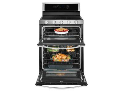 30" Whirlpool 6.0 Cu. Ft. Gas Double Oven Range With Center Oval Burner - WGG745S0FS