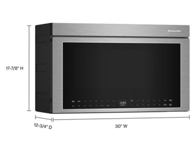 30" KitchenAid 1.1 Cu. Ft. 900 Watt Multifunction Flush Over-The-Range Microwave with Infrared Sensor Modes - YKMMF730PPS