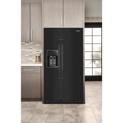 36" Whirlpool Wide Side-by-Side Refrigerator in Black - WRSC5536RB