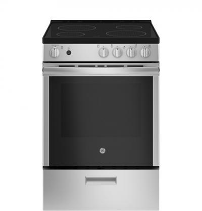 24" GE 2.9 Cu. Ft. Free Standing Electric Steam Clean Range - JCAS640RMSS