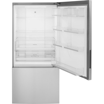 32" GE 17.7 Cu. Ft. Bottom Mount Refrigerator in Fingerprint Resistant Stainless Steel - GBE17HYRFS