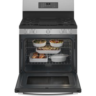 30" GE Profile Free-Standing Dual-Fuel Range With Storage Drawer - PC2B935YPFS